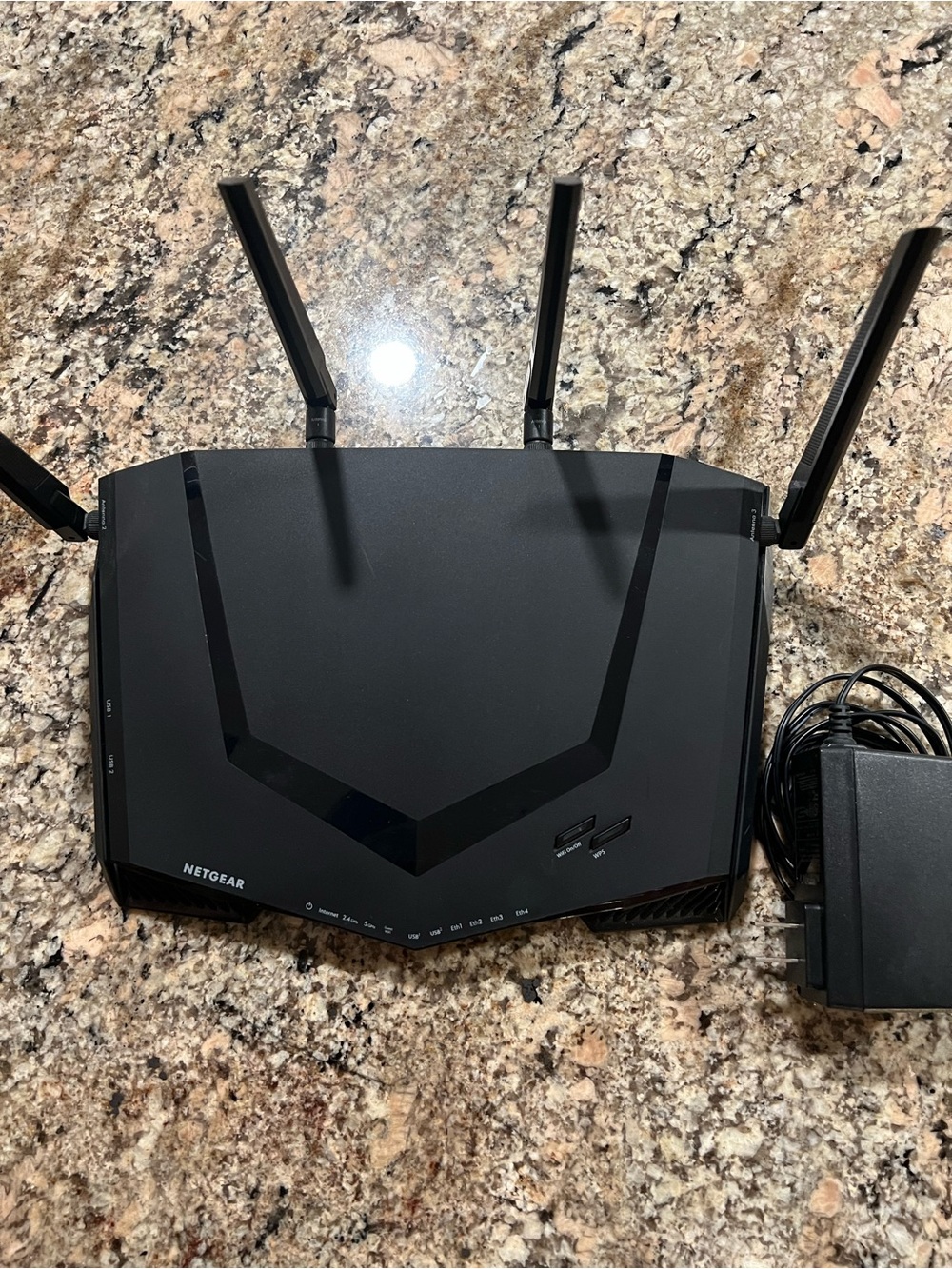 netgear Black Wireless Router with Four External Antennas